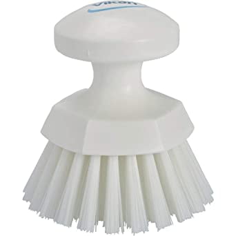 Vikan 38855 Brush,Scrub,Round,Stiff,5",PP/PBT,White