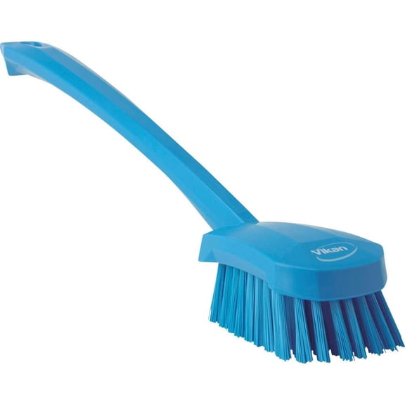 Vikan-41863 Long Handle Brush, 16"L, Stiff - Blue J101