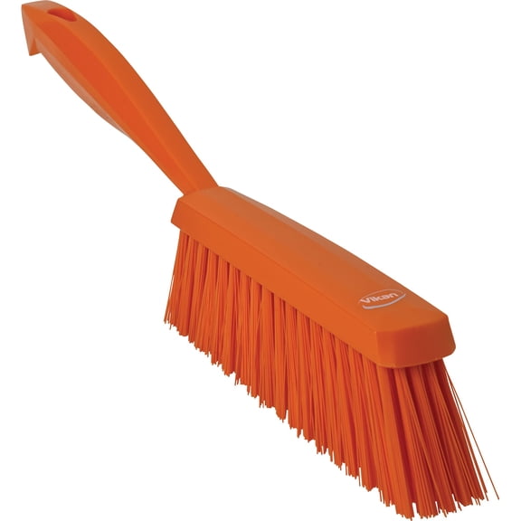 Vikan 45897 Bench Cleaning Brush, Polypropylene/Polyester Medium Bristle Dustpan Brush & Sweeper, 14 Inch, Orange J101
