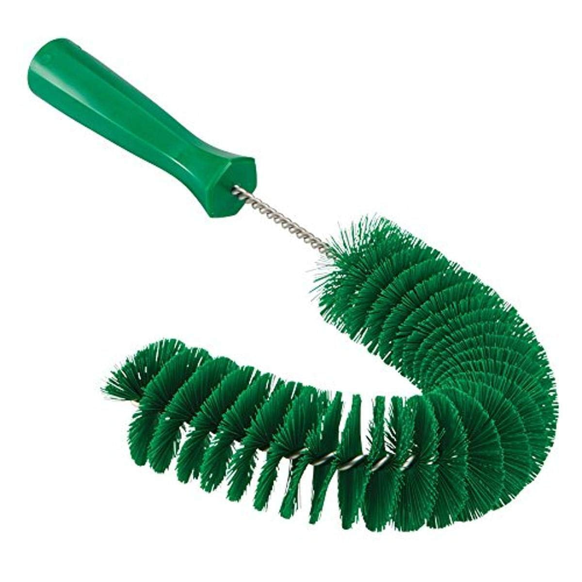 Vikan 53722 Hook Brush - 14.17-Inch Curved BPA-Free Pipe, Tube, and Gutter Cleaner, Compatible with Vikan Extension Poles, Green CA1