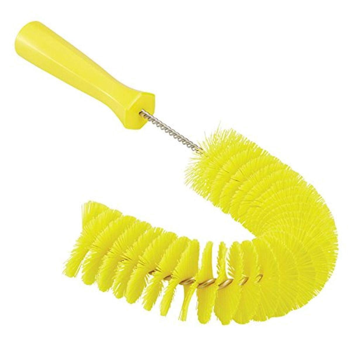 Vikan 53726 Hook Brush - 14.17-Inch Curved BPA-Free Pipe, Tube, and Gutter Cleaner, Compatible with Vikan Extension Poles, Yellow CA1
