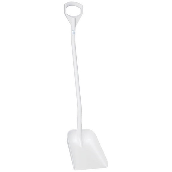 Remco Ergonomic Square Point Shovel, Polypropylene Blade, 50 in L, White 56115