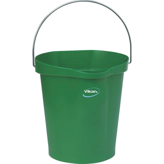 Vikan 56862 Pail,3 gal.,PP/SS,Green CA1
