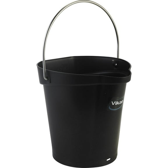 Vikan 56889 Pail,1.5 gal.,PP/SS,Black CA1