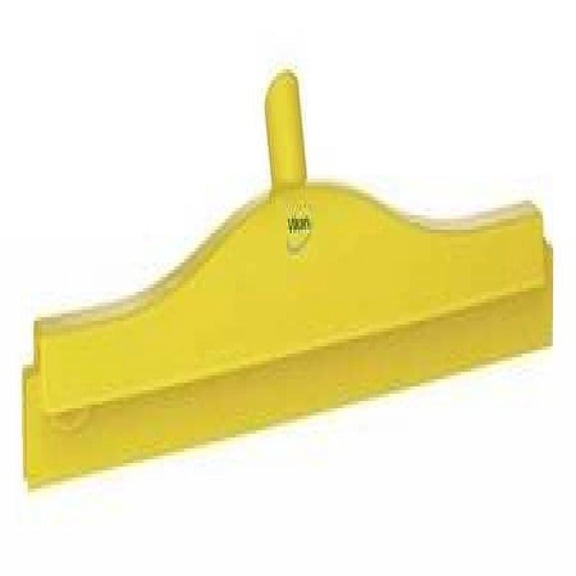 Vikan 77136 Rubber Polypropylene Frame Double Blade Squeegee, 20", Yellow