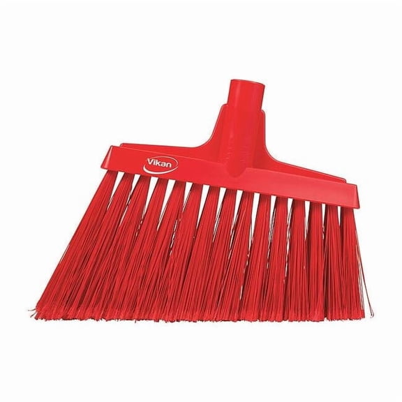9 in Sweep Face Angle Broom, Soft, Synthetic, Red 29164