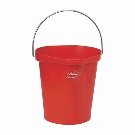 Vikan Hygienic Bucket,3 1/4 gal,Red 56864