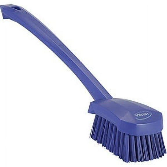 Vikan Long Handle Scrubbing Brush- Stiff - Purple (2 Units)