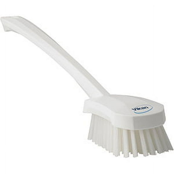 Vikan Long Handle Scrubbing Brush- Stiff - White (3 Units)
