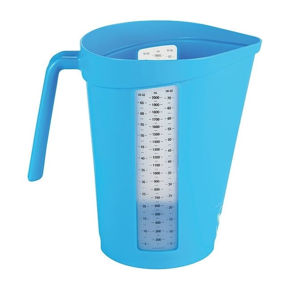 Vikan Measuring Cup,2 qt.,Polypropylene,Blue 60003