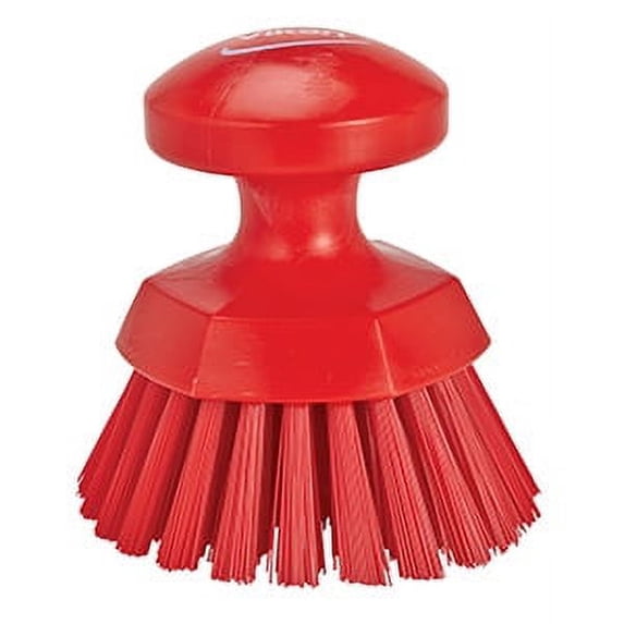 Vikan Round Hand Brush- Stiff - Red (4 Units)
