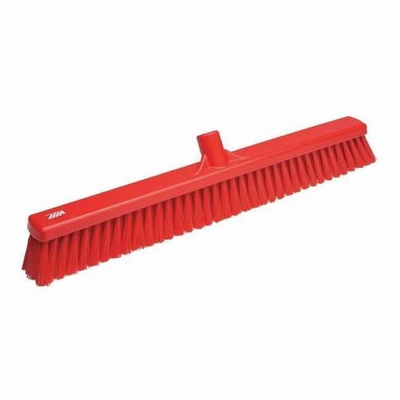 24 in Sweep Face Broom Head, Soft, Synthetic, Red 31994