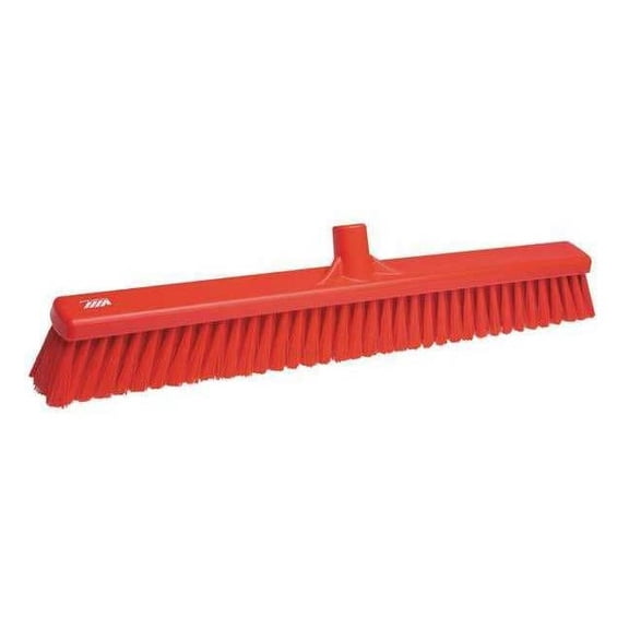 24 in Sweep Face Broom Head, Soft, Synthetic, Red 31994