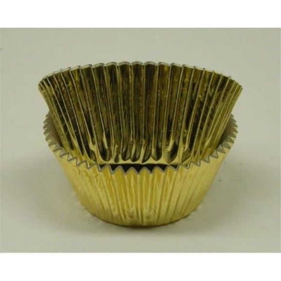 Viking -15CL GOLD FOIL BAKING CUP 2.5 x 1.75 in. Large Foil Baking Cup with Greaseproof Liner - Gold - 1000 Piece