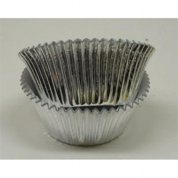 Viking -15CL SILVER FOIL BAKING CUP 2.5 x 1.75 in. Large Foil Baking Cup with Greaseproof Liner - Silver - 1000 Piece