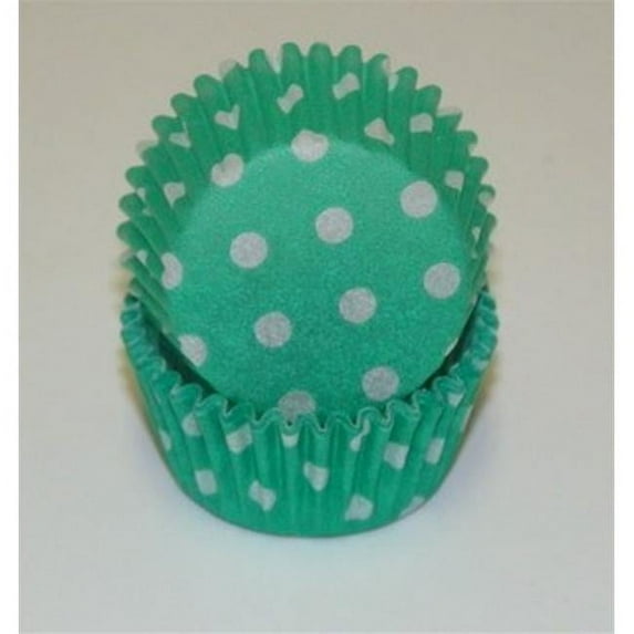 Viking -275 POLKA DOT GREEN 0.75 x 1.38 in. Greaseproof Baking Cup with Polka Design - Green - 1000 Piece