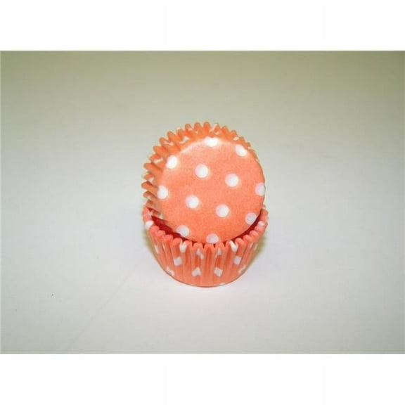 Viking -275 POLKA DOT PEACH 0.75 x 1.38 in. Greaseproof Baking Cup with Polka Dot Design - Peach - 1000 Piece