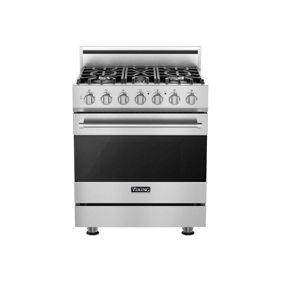 Viking 3 Series RVGR33025BSS - Range - freestanding - width: 29.9 in - depth: 29 in - height: 35.9 in - with self-cleaning - stainless steel