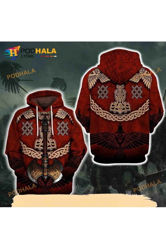 Viking 3D Hoodie T-Shirt
