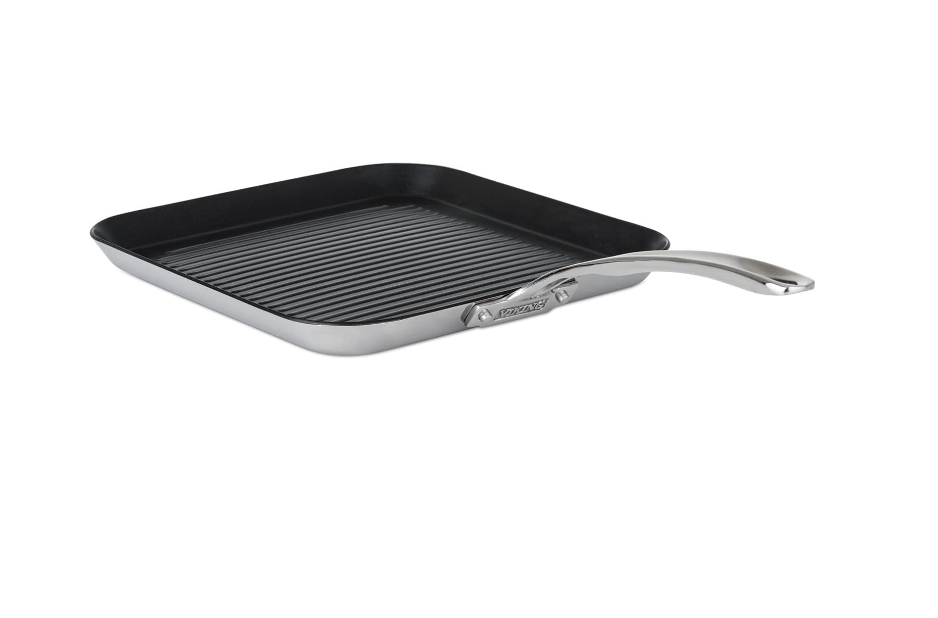 Viking 11-Inch Stainless Steel Nonstick Grill Pan with Stay-Cool Handle