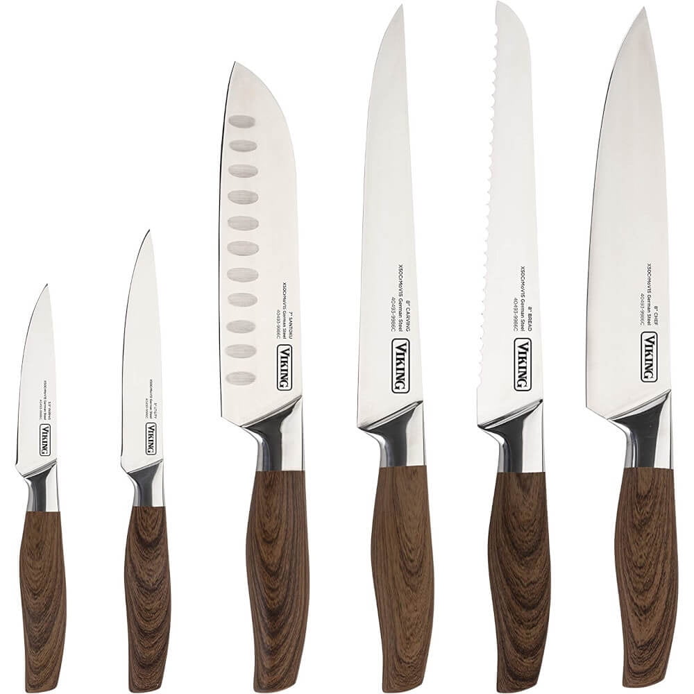 Chef Knife Set, Luckytime 6-Piece Kitchen Knives Set, German