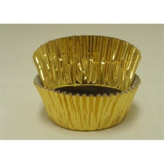 Viking -5A GOLD FOIL BAKING CUP 1.25 x.75 in. Foil Baking Cup with Greasepoof Liner - Gold - 1000 Piece