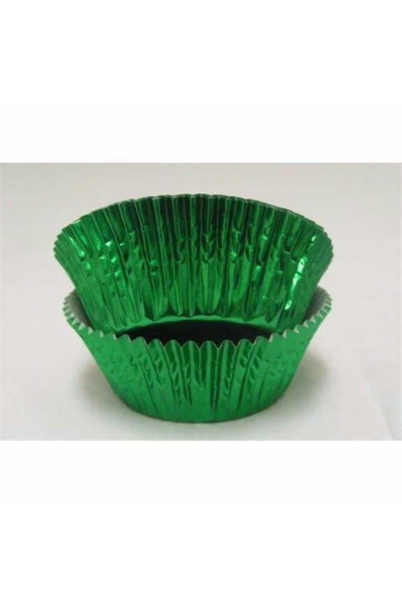 -5A GREEN FOIL BAKING CUP 1.25 x.75 in. Foil Baking Cup with Greasepoof Liner - Green - 1000 Piece