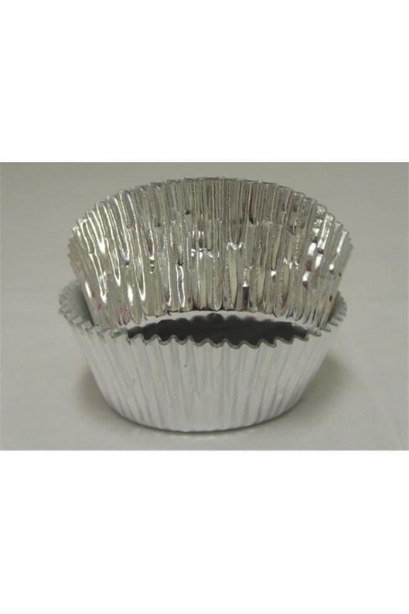 -5A SILVER FOIL BAKING CUP 1.25 x.75 in. Foil Baking Cup with Greaseproof Liner - Silver - 1000 Piece
