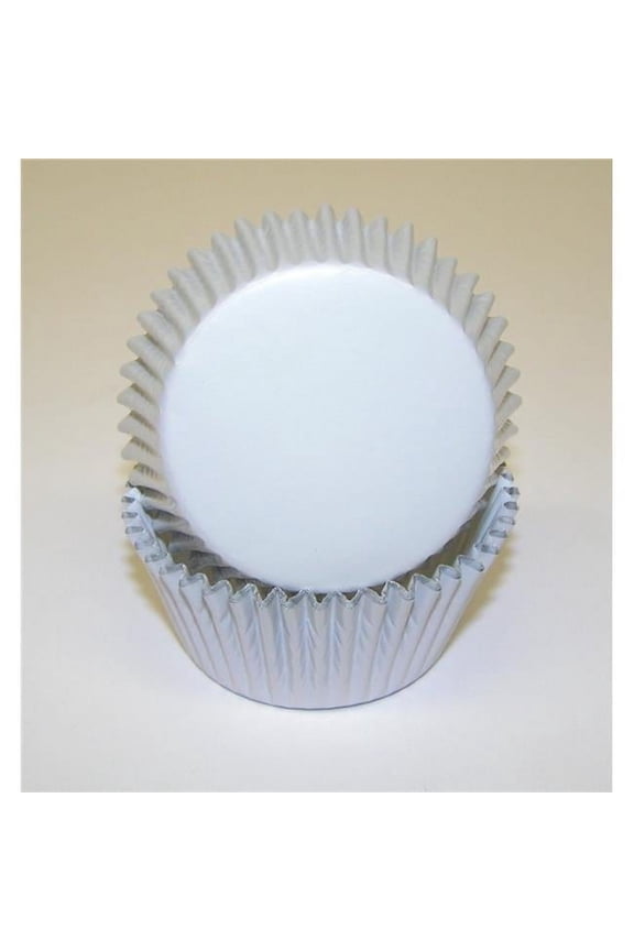 -5A WHITE FOIL BAKING CUP 1.25 x.75 in. Foil Baking Cup with Greaseproof Liner - White - 1000 Piece