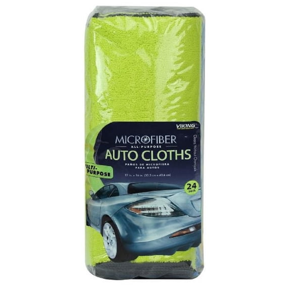 Viking 853400 Polyester Microfiber Auto Cleaning Towels Cloths, Assorted 24-Pcs.