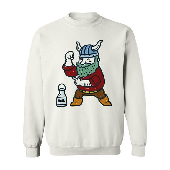 Viking And Milk. Sweatshirt Men -Image by Shutterstock, Male XX-Large