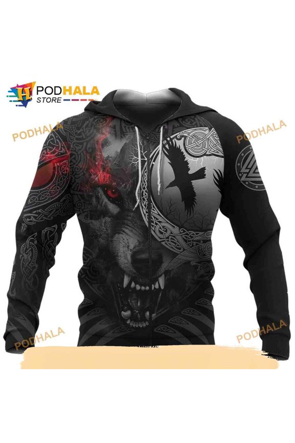 Viking Angry Over Print 3D Hoodie T-Shirt