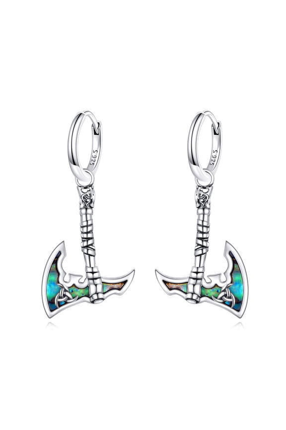Viking Ax Earrings 925 Sterling Silver Viking Drop Earrings Ax Dangle Gothic Earrings Jewelry Gift for Women Men