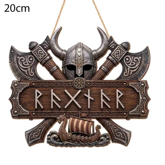 Viking Axe and Sword Acrylic Wall Ornament, 7.87 in, Acrylic Material, Decorative Accent for Living Room, Bedroom, Shelf and Tabletop Display
