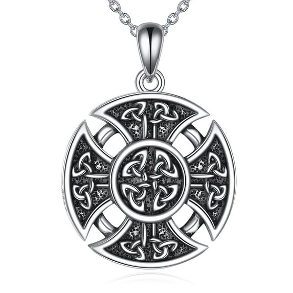 Viking Battle Axe Necklace 925 Sterling Silver Celtic Knot Nordic Viking Amulet Pendant Jewelry Gifts For Men Women