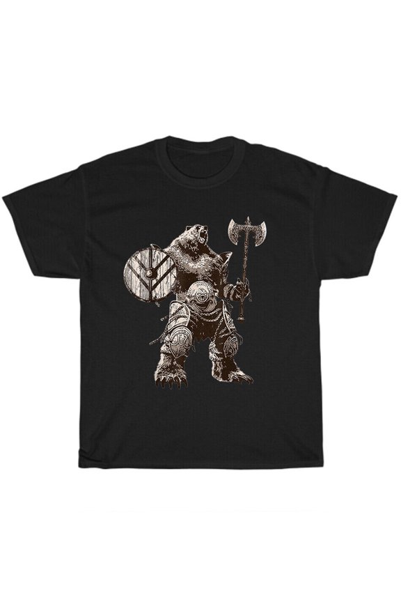 Viking Bear Warrior Odin Vikings Norse Myths T-Shirt Unisex Funny Tee Gift NEW