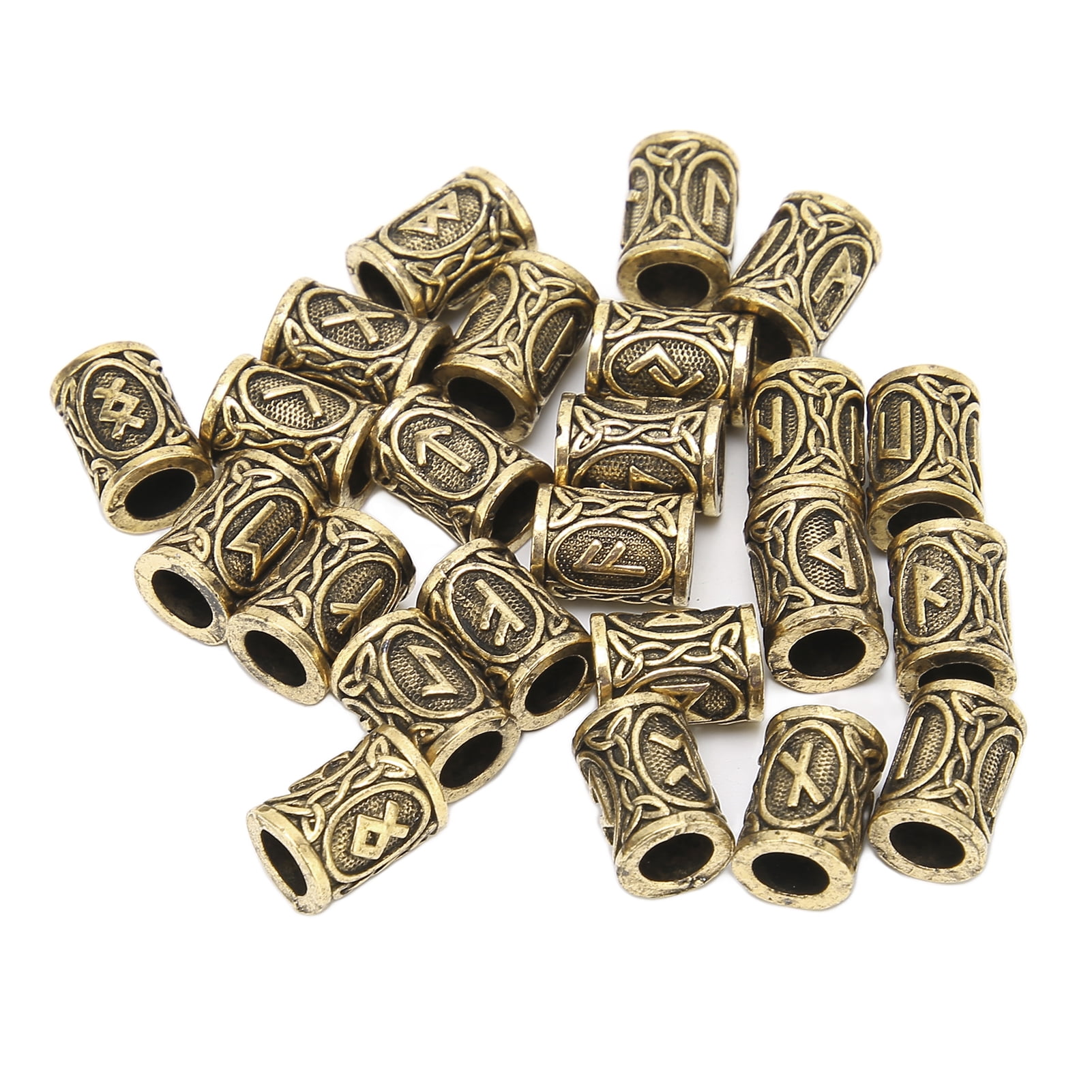 Viking Beard Beads, Small Compact Paracord Beads Zinc Alloy Material 24  Designs For Decoration 