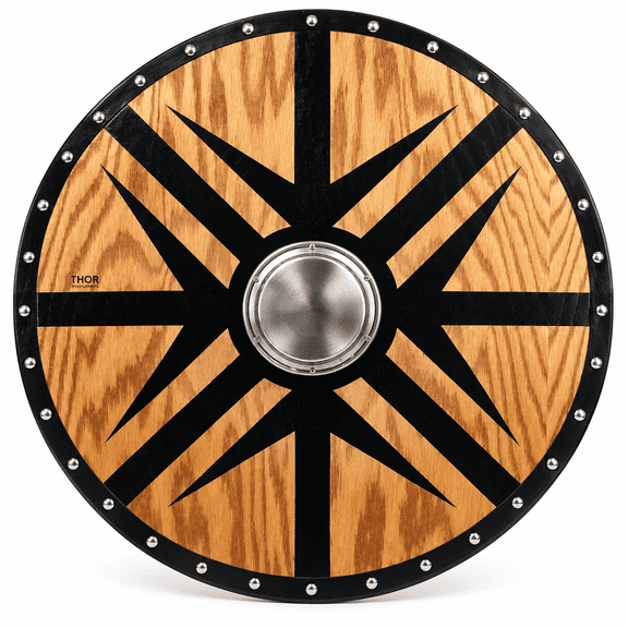 Viking Black Arrow Berserker Shield - Made of Solid Oak --- Norse/Norway/Scandinavian/armor/sca/larp
