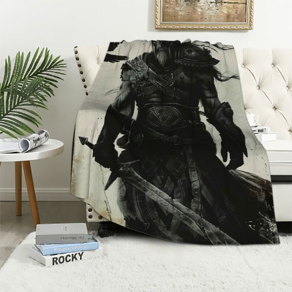Viking Blanket Viking Samurai Decor Throw Blanket Viking Gifts for Girls Boys Super Warm Soft Plush Lightweight Flannel Bed Blanket for Kids Adults Men Women