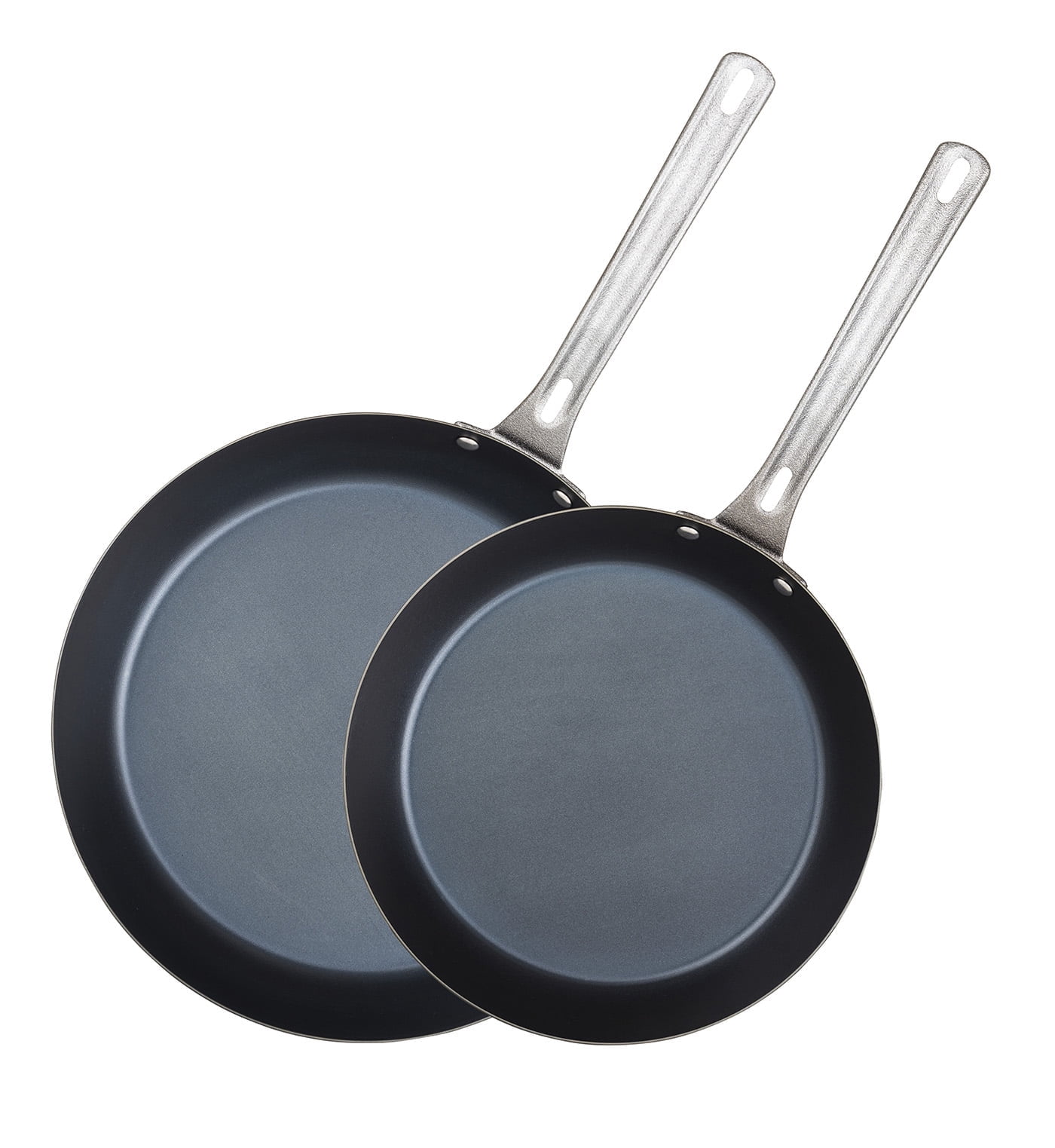 Blue Carbon Steel Nonstick 2-Piece Fry Pan Set