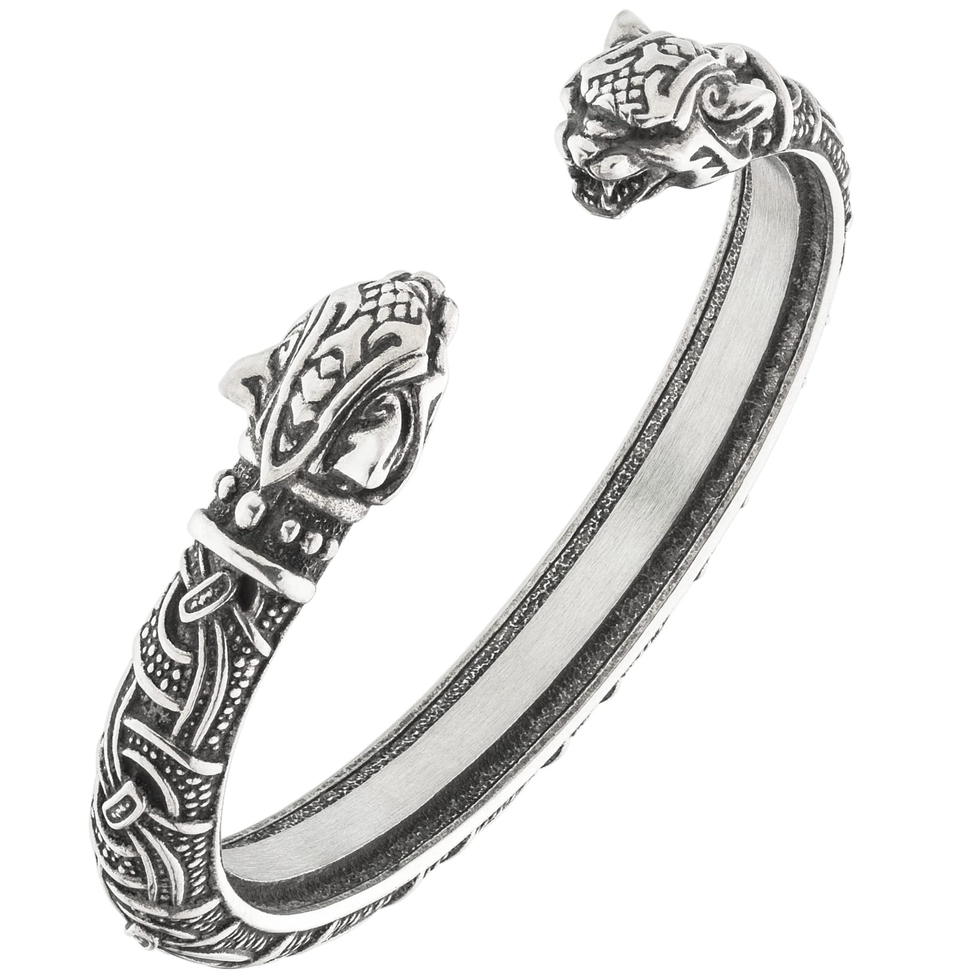 Torc Arm Rings Viking Bracelet - Adjustable Pewter Norse Arm Ring - Nordic Metal Torc ...
