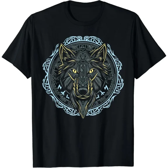 Viking Celtic Fenrir Wolf Of Odin Norse Myth Strength Top Unisex T-Shirt, up to size 5XL