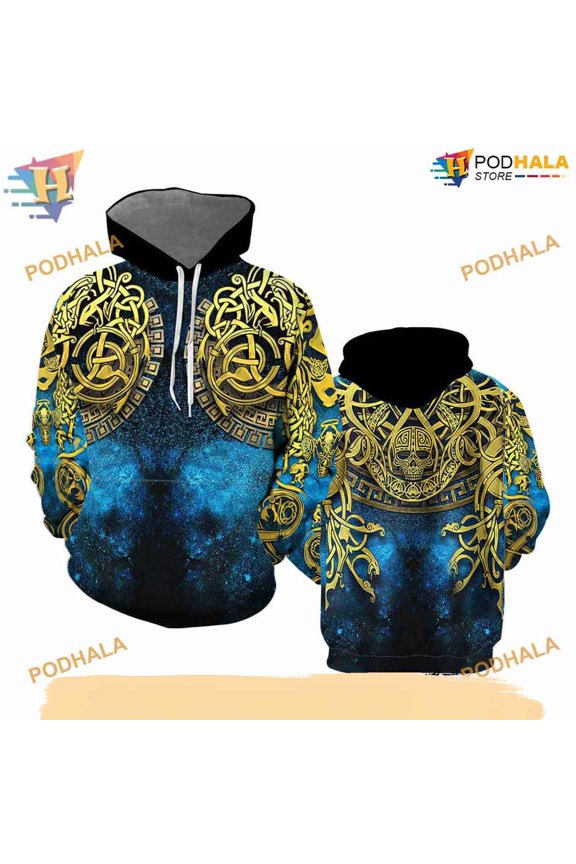 Viking Celtic Knot Tattoo All Over Printed 3D Hoodie T-Shirt