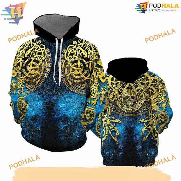 Viking Celtic Knot Tattoo All Over Printed 3D Hoodie T-Shirt