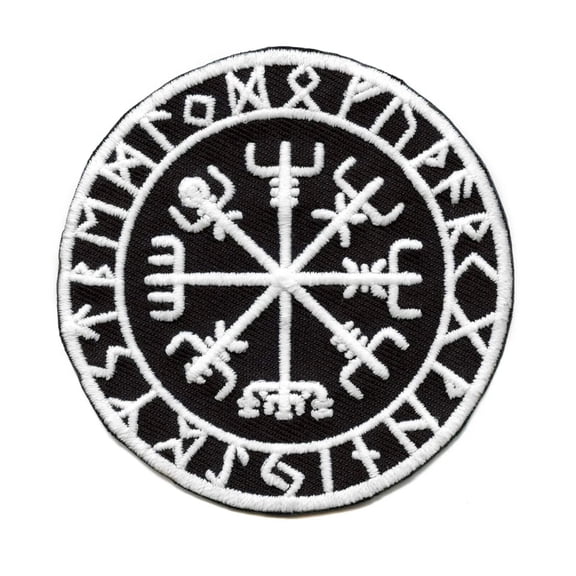 Viking Compass Glow In The Dark Iron On Patch