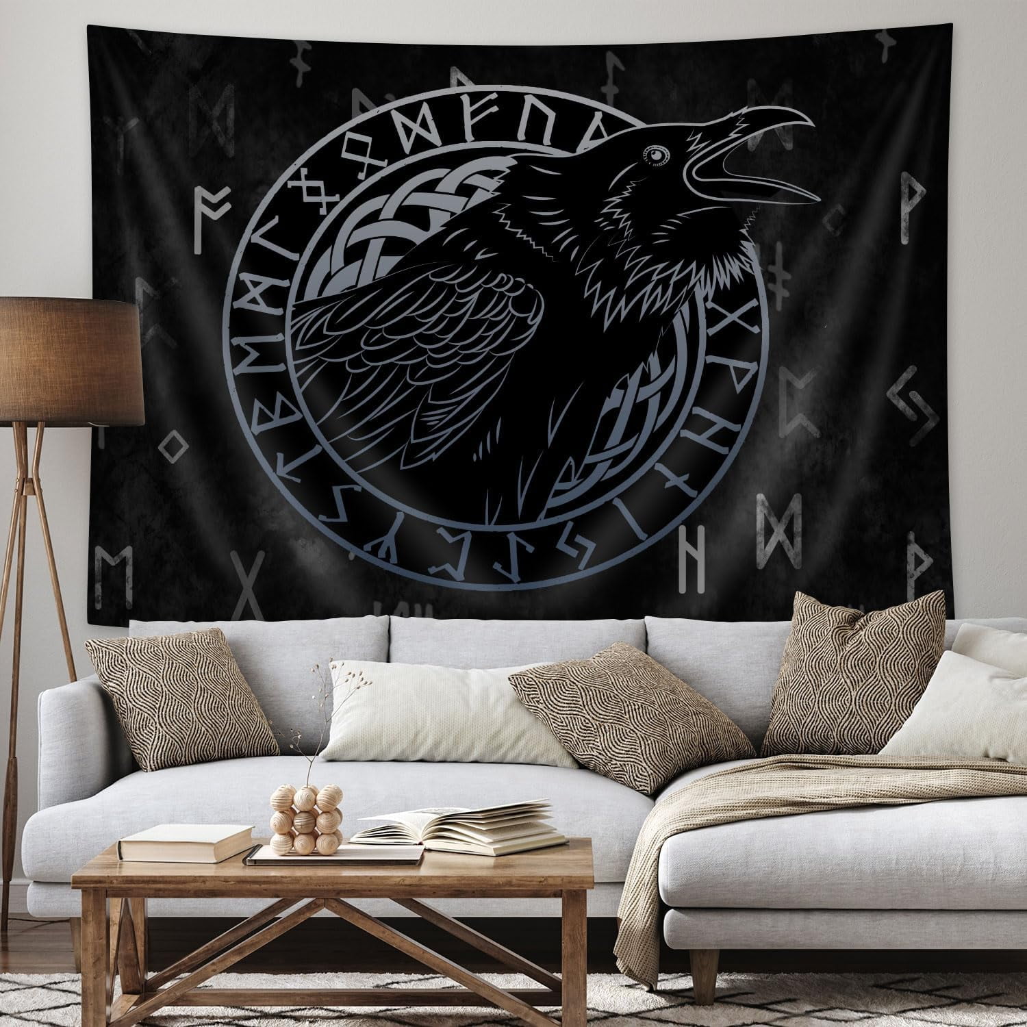Viking Crow Tapestry Ravens in Norse Mythology Wall Hanging Ancient ...