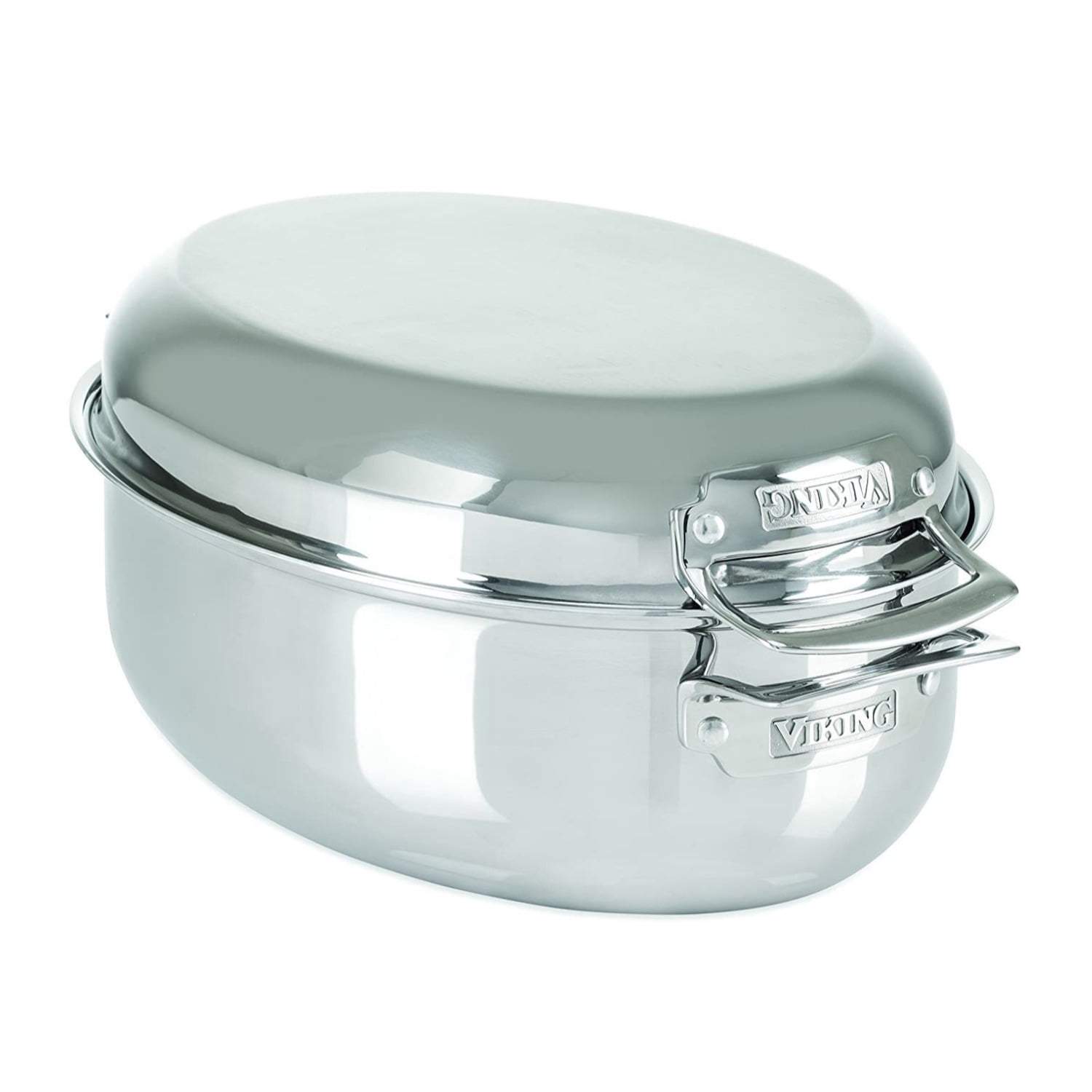 Viking 8.5 Quart Stainless Steel Oval Dutch Oven with Lid and Rack