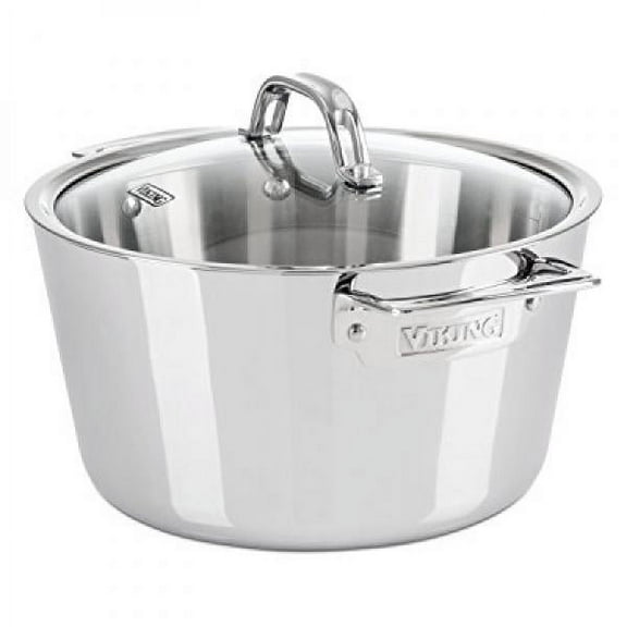 Viking Culinary Contemporary 3-Ply Stainless Steel Dutch Oven with Lid, 5.2 Quart