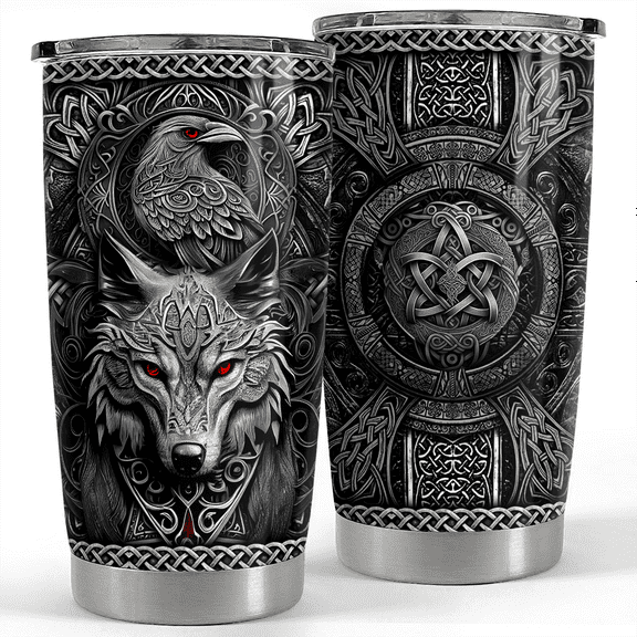 Viking Cup Tumbler 20oz Viking Gifts for Men Vikings Stainless Steel Insulated Tumblers Coffee Travel Drinking Mug Gift for Birthday Christmas C108