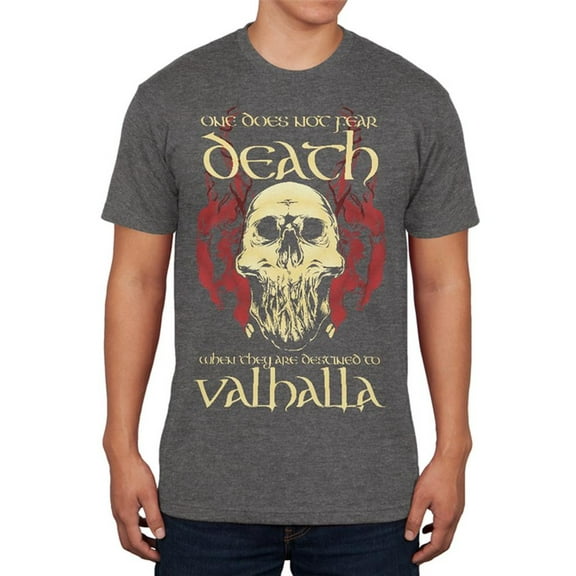 Viking Death Valhalla Mens Soft T Shirt Charcoal X-LG